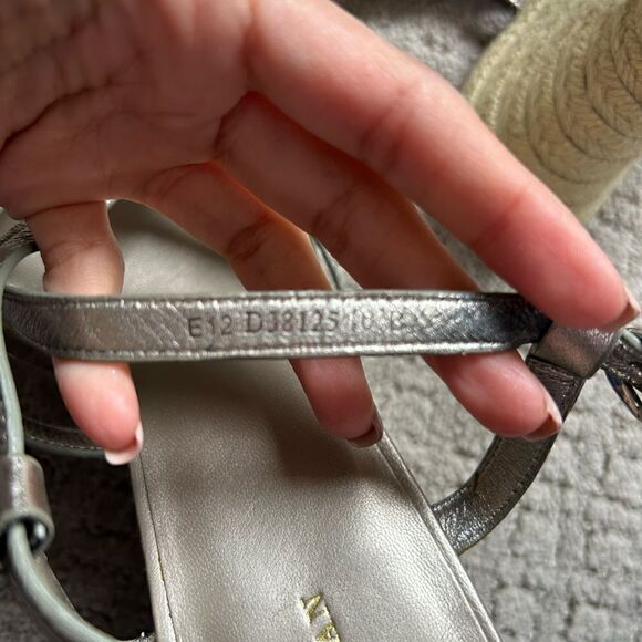 Cole Haan Sandals Meadow Strap Wedge II Metallic Strappy Spadrilles - Picture 9 of 10